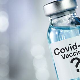 Possible cure concept with vaccine vial for Coronavirus, Covid 19 virus