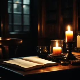 світло, свічка, книга, темрява