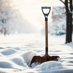 лопата в снігу