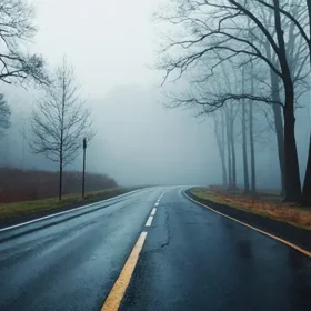 дорога туман погода