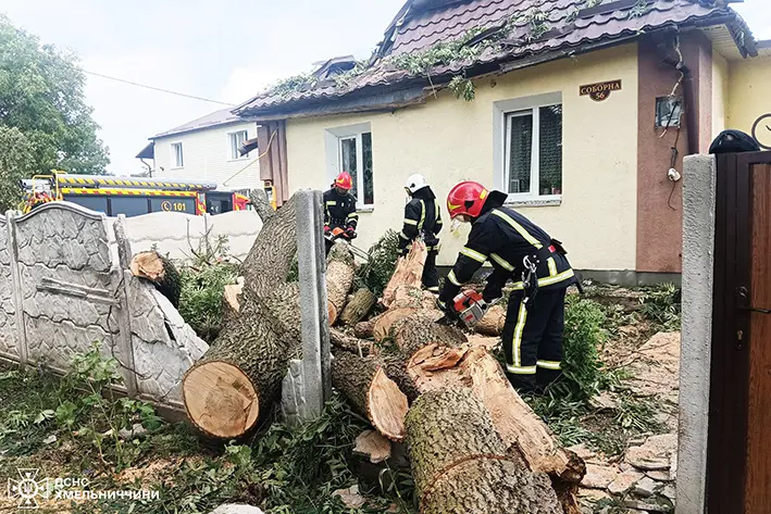 Наслідки негоди ліквідували на Хмельниччині надзвичайники