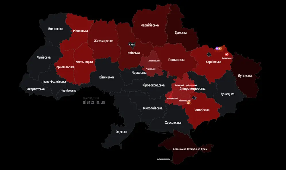 На Хмельниччині продовжують оголошувати повітряні тривоги за старою «схемою»