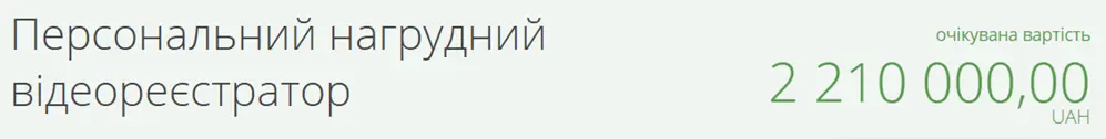 Деталі аукціону із закупівлі бодікамер для ТЦК
