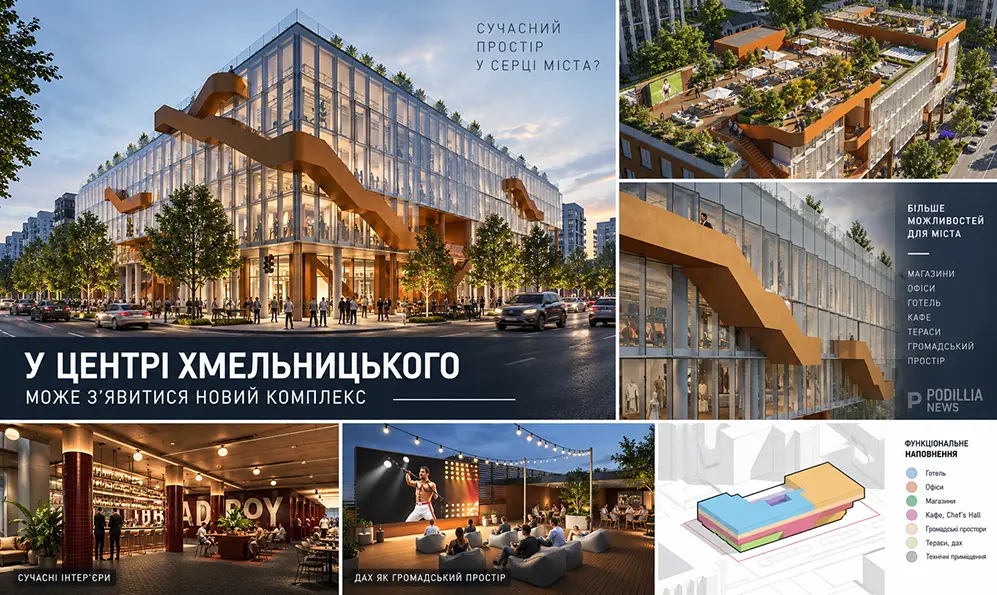 У центрі Хмельницького може з’явитися новий багатофункціональний комплекс: що відомо про проєкт