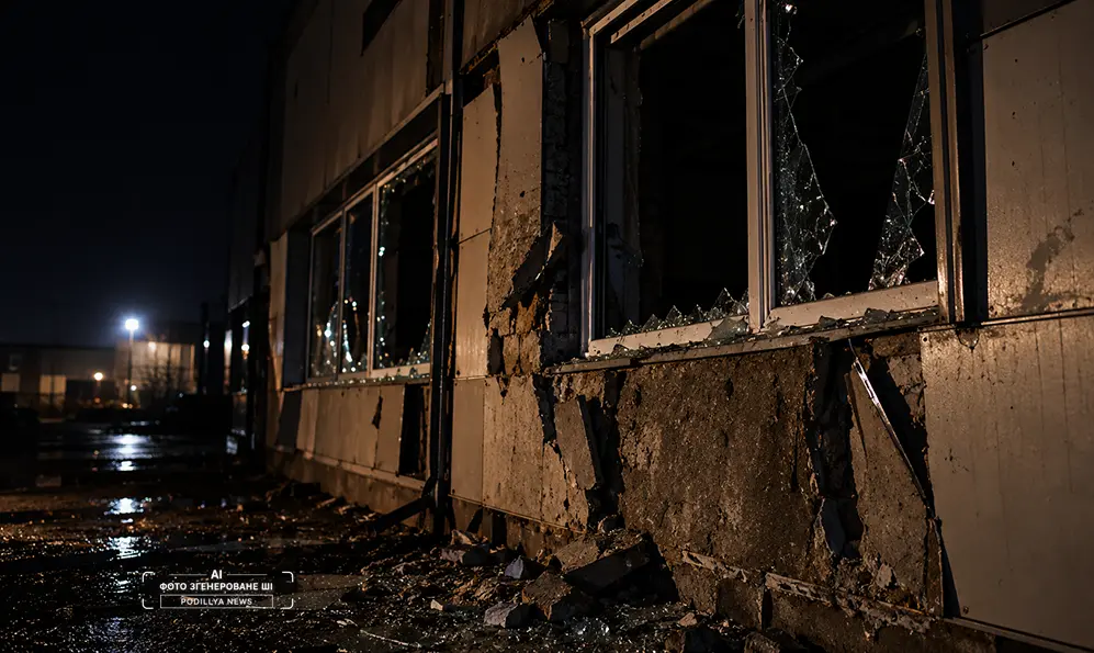 У Хмельницькій громаді внаслідок атаки БпЛА пошкоджено майно підприємства