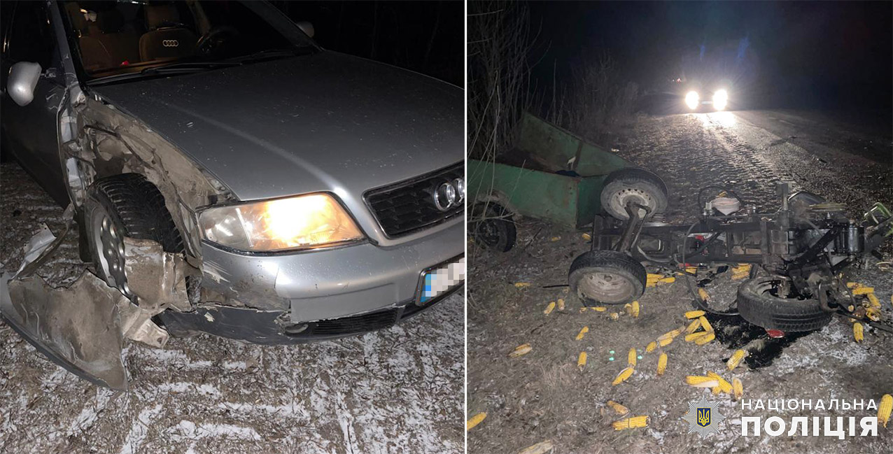 Внаслідок зіткнення легковика та мотоблока на Хмельниччині постраждало двоє осіб